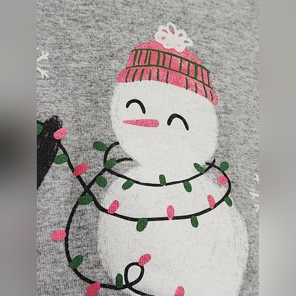 Girls Size 8 Christmas Long Sleeve Shirt Bundle With Penguin & Snowman - Picture 8 of 11